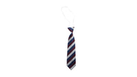 Navy, Grey and Maroon Striped Tie.